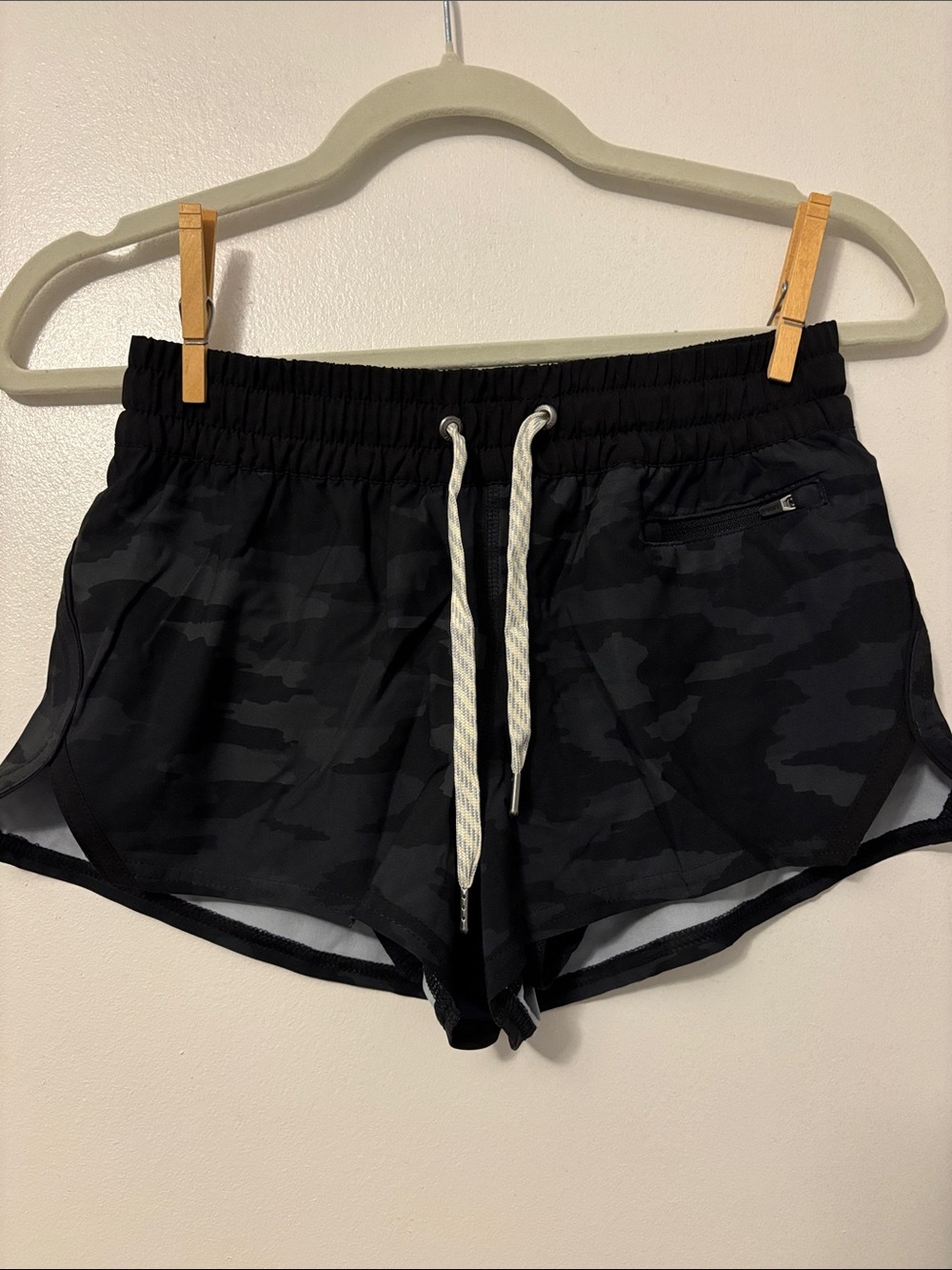 Vuori Black Camo Athletic Running Shorts